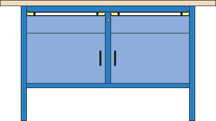 Thurmetall Werkbank, 2 Schubladen, 2 Schränke