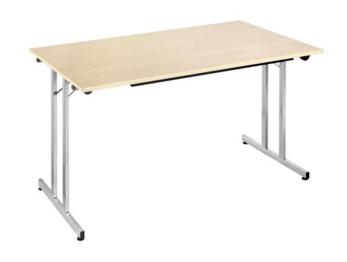 Stapelbarer Mehrzweck-Klapptisch, Breite x Tiefe 1400 x 700 mm, Platte Ahorn