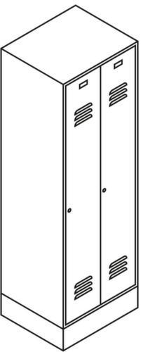 PAVOY Garderobenschrank Basis lichtgrau mit 2 Abteilen, Abteilbreite 300 mm