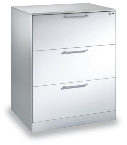 C+P Hängeregistraturschrank Asisto, 3 Auszüge, RAL9006 Weißaluminium/RAL9006 Weißaluminium