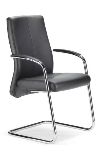 ROVO-CHAIR Konferenzstuhl ROVO XL 5410 A 5-04 mit Armlehnen, Sitz Nappaleder, schwarz