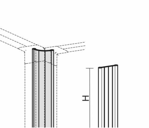 Gera Winkelverbindung Pro BasicLine für Trennwand, Höhe 1200 mm