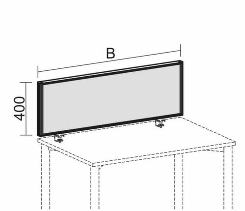 Gera Schallabsorbierende Tischtrennwand Pro ProfiLine, Höhe x Breite 400 x 1200 mm, Wand blau