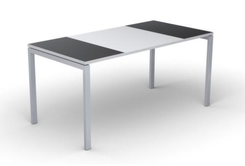 Schreibitsch easyDesk in Bicolor-Optik, 4-Fußgestell, Breite 1600 mm, schwarz/weiß/weiß