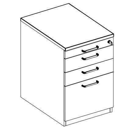 Nowy Styl Standcontainer E10 mit HR-Auszug, 2 Schublade(n)