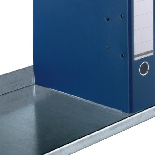 hofe Akten-Steckregal Anbaufeld, 5 Böden, RAL9005 Tiefschwarz/RAL9006 Weißaluminium