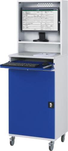 RAU Mobiler PC-Schrank 65, RAL7035 Lichtgrau/RAL5010 Enzianblau