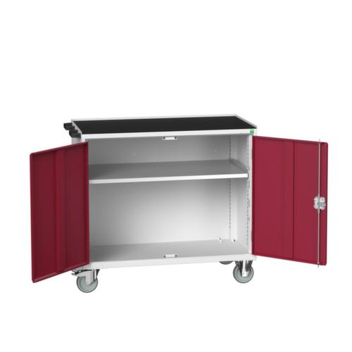 bott Mobile Werkbank verso, 1 Schrank, RAL7035 Lichtgrau/RAL3004 Purpurrot