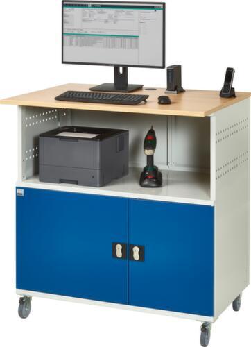 RAU Mobiler PC-Schrank 1023, RAL7035 Lichtgrau/RAL5010 Enzianblau