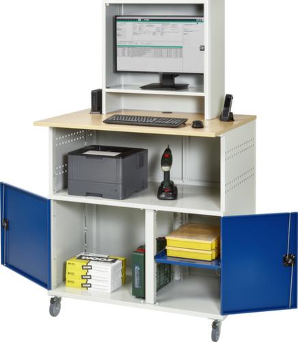 RAU Mobiler PC-Schrank 1023, RAL7035 Lichtgrau/RAL5010 Enzianblau