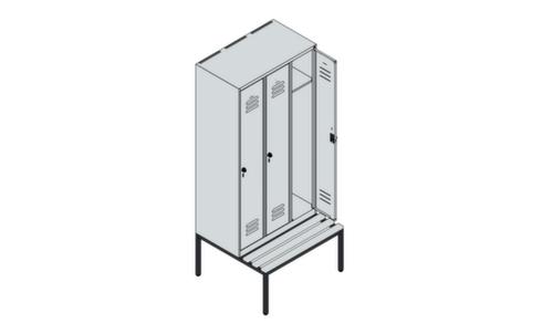 C+P Spind Classic Plus mit Sitzbank, Abteilbreite 300 mm