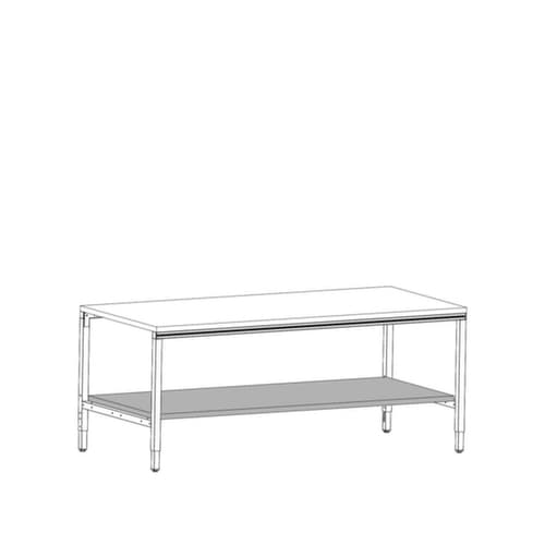 ERGO-line Ablageboden BASIC für Packtisch, für Tischbreite 1600 mm, Breite x Tiefe 1600 x 750 mm