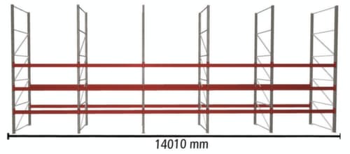 META Palettenregal MULTIPAL HxB 5500x14010 mm mit 4 Lagerebenen für insgesamt 60 Paletten