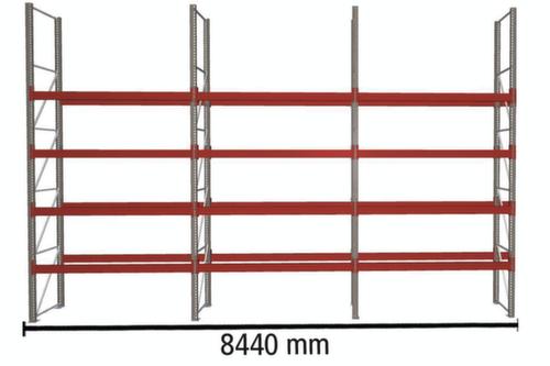 META Palettenregal MULTIPAL HxB 5500x8440 mm mit 5 Lagerebenen für insgesamt 30 Paletten