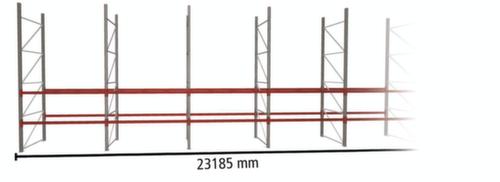 META Palettenregal MULTIPAL HxB 4900x23185 mm mit 3 Lagerebenen für insgesamt 60 Paletten